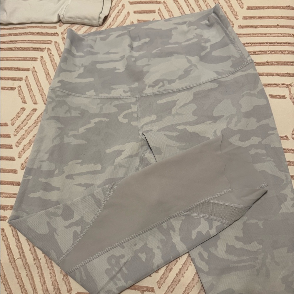Lululemon Align Scalloped Gray Camo Leggings